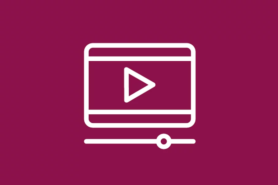 L'icône affiche un symbole vidéo blanc.