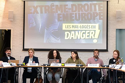 Erstes Panel mit Sarah Coupechoux, Eléonore Schmitt, Kristina Seidelsohn und Mosè Vernetti