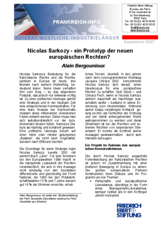 Nicolas Sarkozy - ein Prototyp der neuen europäischen Rechten?