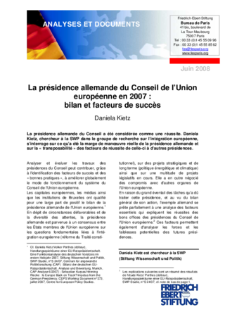 La présidence allemande du Conseil de l'Union européenne en 2007