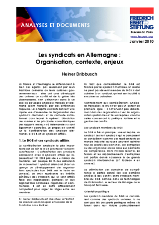 Les syndicats en Allemagne