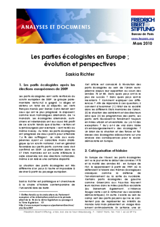 Les parties écologistes en Europe