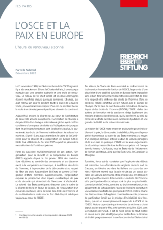 L'OSCE et la paix en Europe