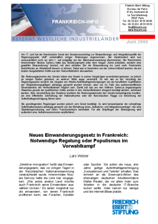 Neues Einwanderungsgesetz in Frankreich